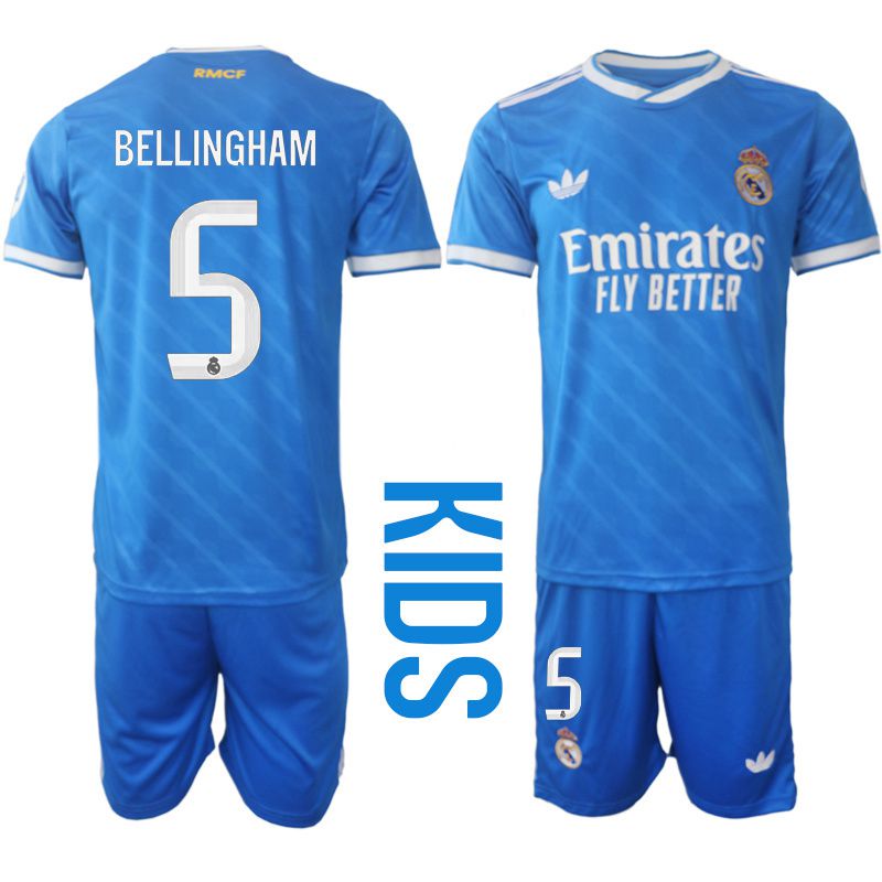 Youth 2025-2026 Club Real Madrid away blue #5 Soccer Jersey->->Youth Jersey